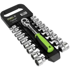 Image of S01243 Socket Set 19pc 3/8'Sq Drive 6pt WallDrive Metric - Sealey