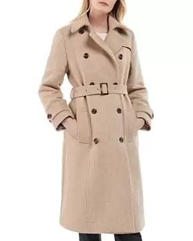 Image of Barbour Aubrey Belted Herringbone Trench Coat