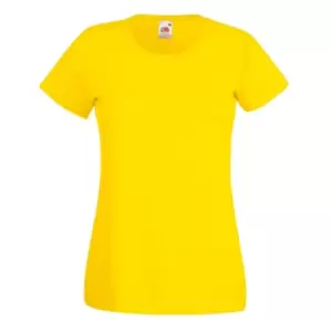 Image of Fruit Of The Loom Ladies/Womens Lady-Fit Valueweight Short Sleeve T-Shirt (L) (Yellow)