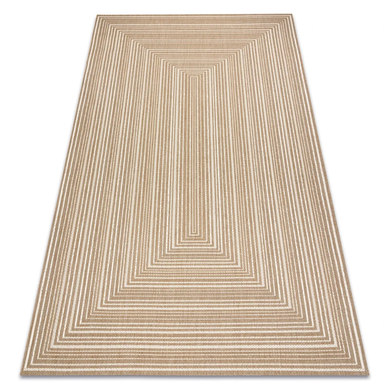 Image of RugsX Flat 48962265 Sisal Carpet Geometric - Natural Beige Straw Color, String 160X230 Cm