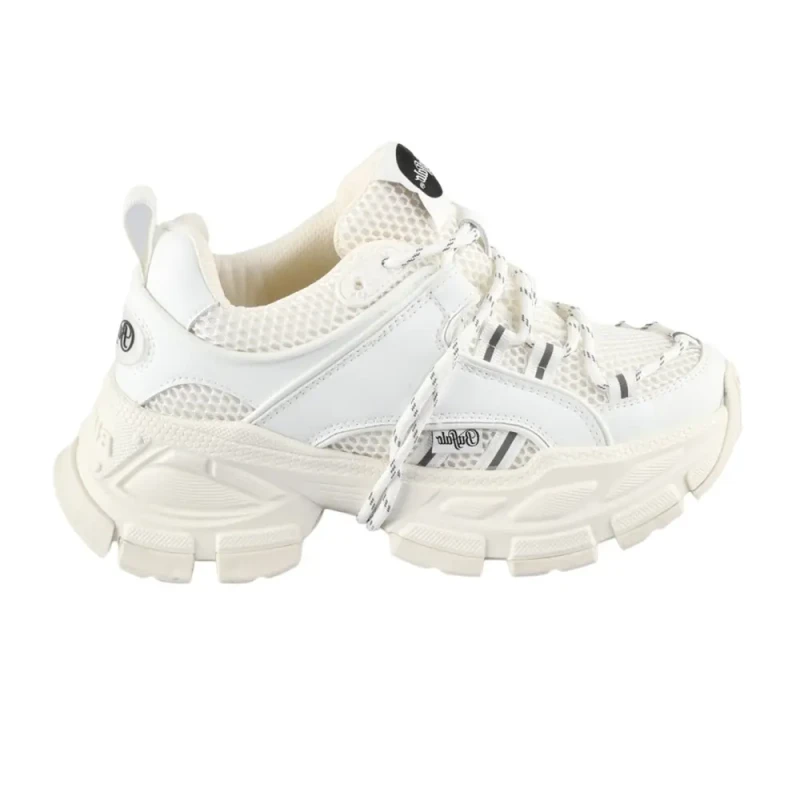 Image of Buffalo Womens Trainers Buffalo Saturn Lace - Vegan Nappa/Mesh Blanc Female 37