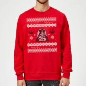 Image of Star Wars Darth Vader Christmas Knit Red Christmas Sweatshirt - L - Red