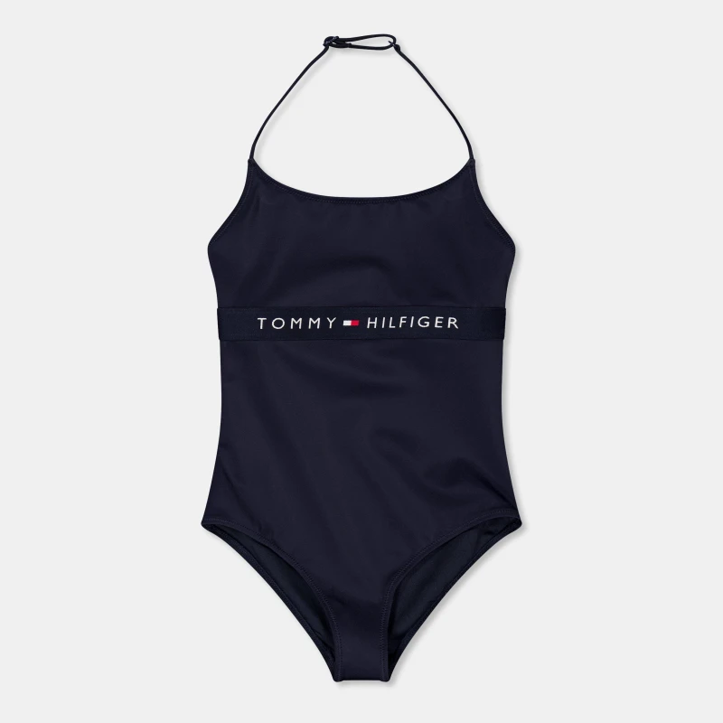 Image of Tommy Hilfiger Kids One Piece Scoop Neck Swimsuits Desert Sky DW5 female 8-10Y