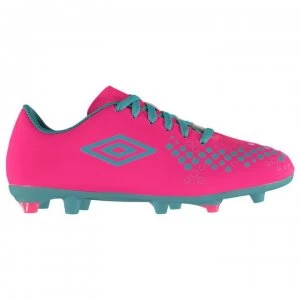 Image of Umbro Accure FG Junior Football Boots - Pink/Sky