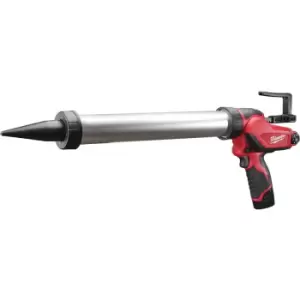 Image of Milwaukee M12 Caulking Gun 600ml Aluminium Tube 1 x 2.0Ah