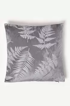 Image of Velvet Tropical Leaf Square Cushion