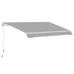 Image of Outsunny 3 x 2m Manual Window Awning Canopy w/ Hand Crank - Light Grey