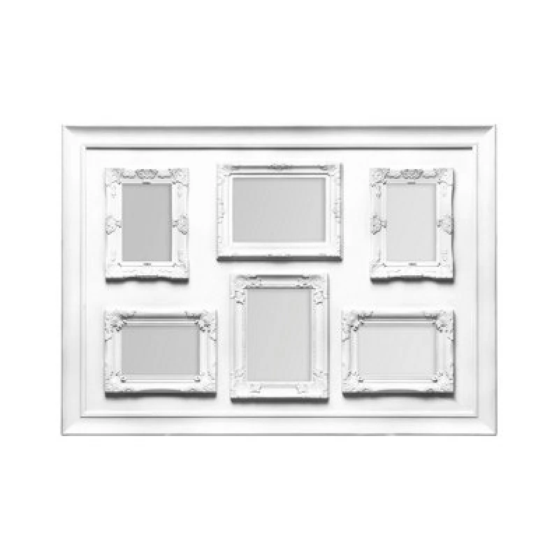 Image of Premier Housewares Contemporary 6 Photo Frame White