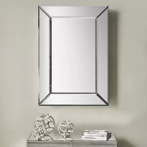Image of Mirrored Glass Rectangular Wall Mirror, 70 x 100cm Silver