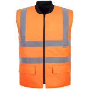 Image of Portwest - S469 Orange Sz 4XL Hi-Vis Reversible Body warmer Hi-Viz Visibility