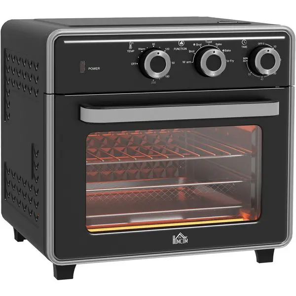 Image of Homcom 800-170V70BK 1400W 20L Double Layered Glass Door Air Fryer