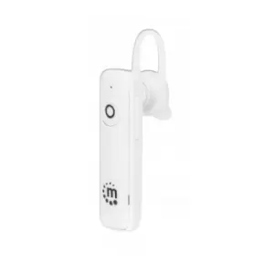 Image of Manhattan Single Ear Bluetooth Headset (Limited Promotion) Omnidirectional Mic Integrated Controls White 10 hour usage time Range 10m USB-A charging c