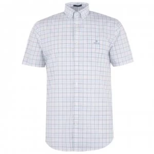Image of Gant Gant Short Sleeve Check Shirt - Blue 401