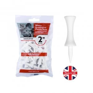 Image of Masters Plastic Graduated Golf Tees 2'' bag 25 White