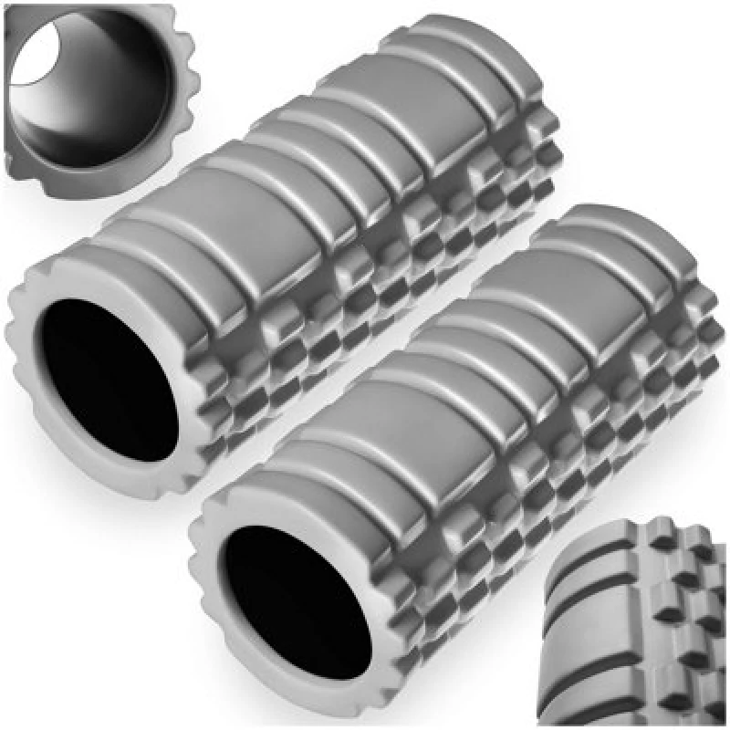 Image of Tectake Foam Roller With Textured Surface For Therapy Treatment, 335 X 145mm - Grey