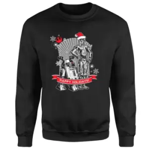 Image of Star Wars Holiday Friends Christmas Jumper - Black - 5XL