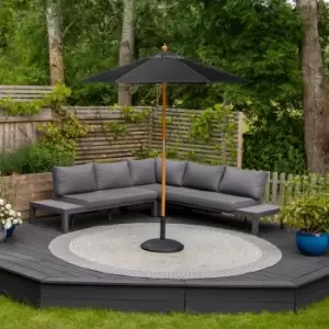 Image of Harbour Lifestyle Kratos 2M Wooden Parasol - Black