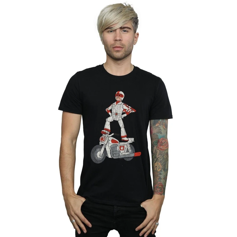 Image of Disney Men Toy Story 4 Duke Caboom Pose T-Shirt in Black Size: Small Black S Male 5059308572080