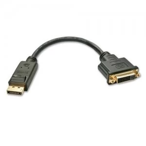 Image of Lindy 41004 video cable adapter 0.15 m DisplayPort DVI-D Black
