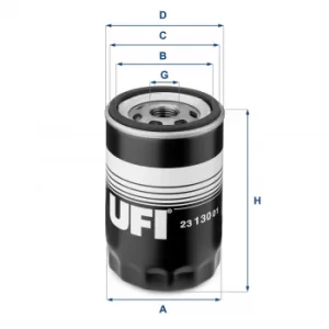 Image of 2313001 UFI Oil Filter Oil Spin-On
