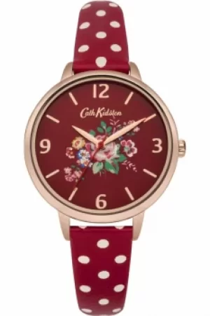 Image of Ladies Cath Kidston Briar Rose Red Polka Dot Strap Watch CKL004RRG