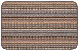 Image of Helsinki Beige Striped Heavy Duty Mat, 140Cm X 80Cm