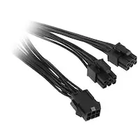 Image of Kolink Adapter 6-pin PCIe to 2x 6-pin PCIe connector, black, 15cm