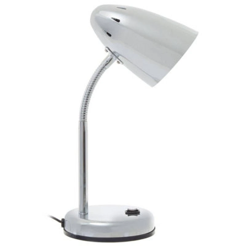 Image of Orsina Chrome Desk Lamp, Sleek Metal Frame With Adjustable Gooseneck Arm, Polished Chrome Finish For Modern