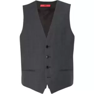 Image of Hugo Vin Slim Micro Structure Three Piece Waistcoat - Grey