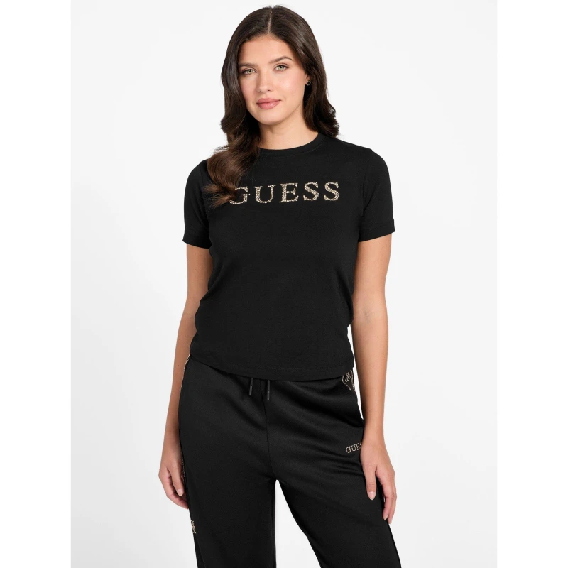 Image of Guess Womens Octavia Slim Fit T-Shirt Black female 8 (XS)
