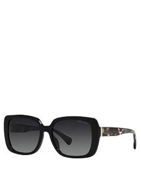 Image of Lauren By Ralph Lauren Ralph By Ralph Lauren Rectangle Acetate Sunglass Black VKX6T Unisex