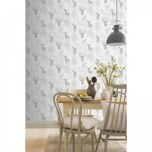 Image of Etched Stag Wallpaper