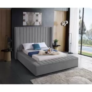 Image of Kensington Bed Small Double Plush Velvet Grey