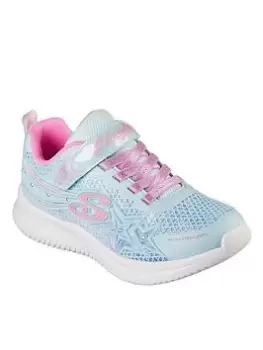 Image of Skechers Girls Jumpsters Wishful Star Trainers, Light Blue, Size 3 Older