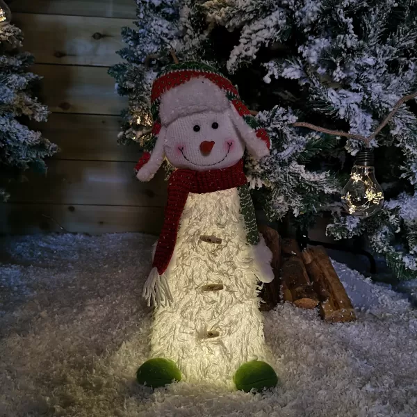 Image of 46cm Battery Operated LED Standing White Snowman Christmas Decoration