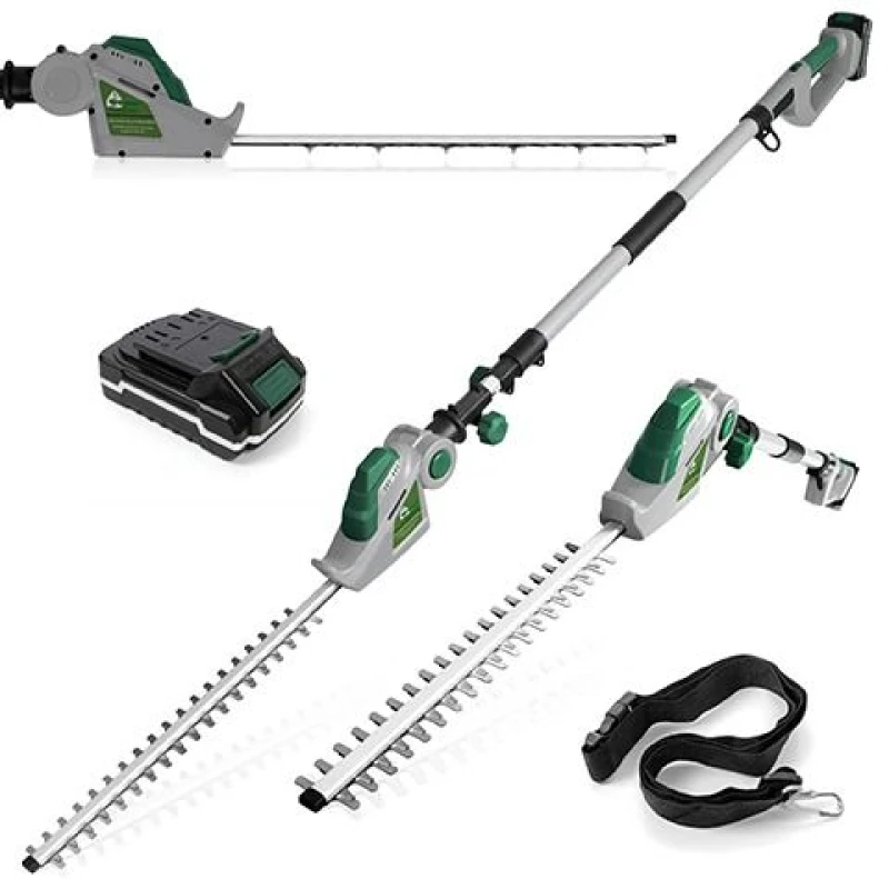 Image of GRACIOUS GARDENS Cordless Electric Hedge Trimmer 18V Long Reach Cutter Telescopic Pole GGLRC