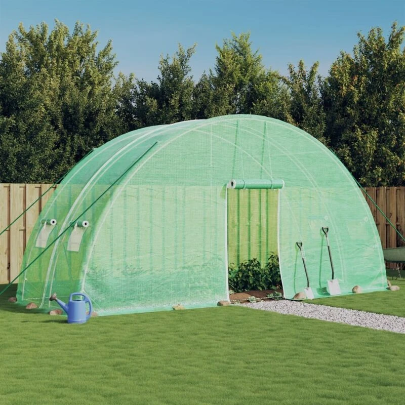 Image of vidaXL Greenhouse with Steel Frame Green 12 m 6x2x2.85 m, Green 364089