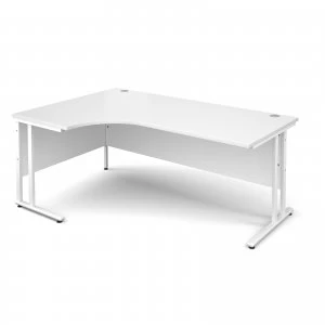 Image of Maestro 25 WL Left Hand Ergonomic Desk 1800mm - White Cantilever Frame