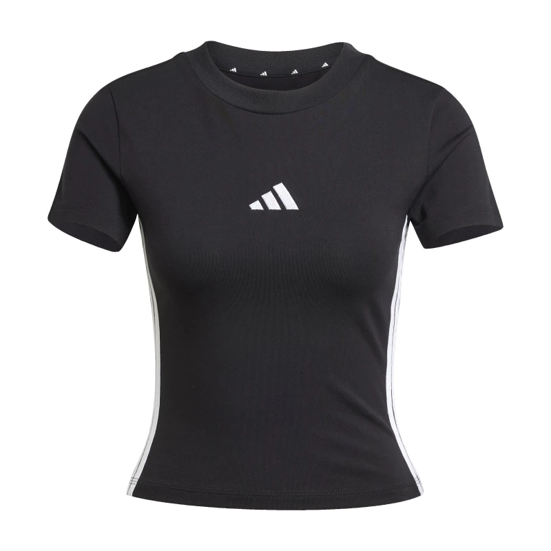 Image of adidas Essentials 3-Stripes Slim Baby T-Shirt Womens Black/White female M (12-14)