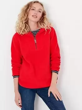 Image of Joules Jeanie Half Zip Fleece - Red, Size 20, Women