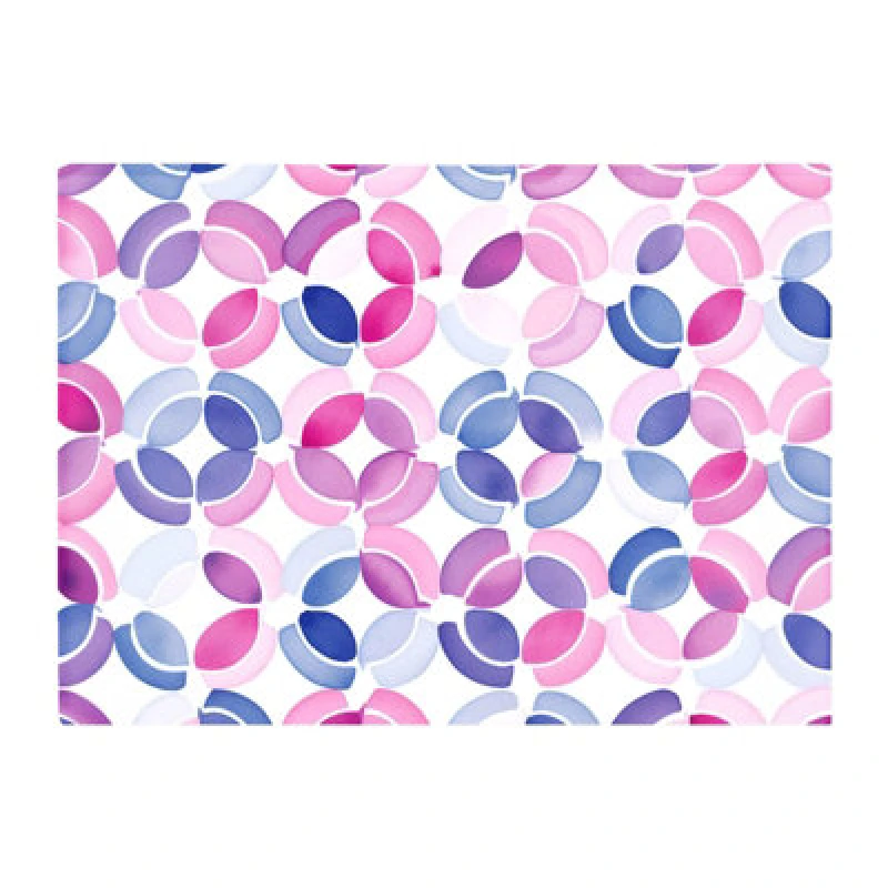 Image of Warren Reed Designer Interlocking Pink Blue Shape Glass Chopping Board
