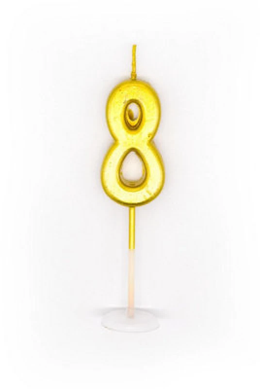 Image of Shatchi Gold 8 Number Candle Birthday Anniversary Party Cake Decorations Topper Gold unisex