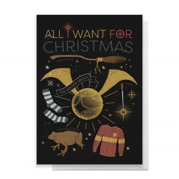 Image of Harry Potter All I Want For Christmas Greetings Card - Large Card
