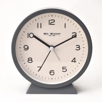 Image of WM WIDDOP Round Alarm Clock with Flat Base - Grey