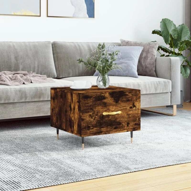 Image of VIDAXL Coffee Table Smoked Oak 50x50x40cm Engineered Wood Vidaxl 8720845428198