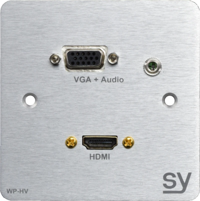 Image of SY Electronics SY-WP-HV-BA socket-outlet HDMI + VGA + 3.5mm Aluminium