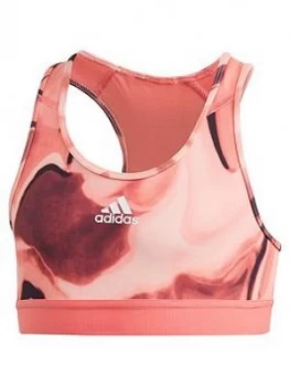 Image of Adidas Girls Ask A.R. Aop Bra - Coral