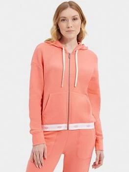 Image of UGG Sena Zip Through Hoodie - Pink, Size S, Women