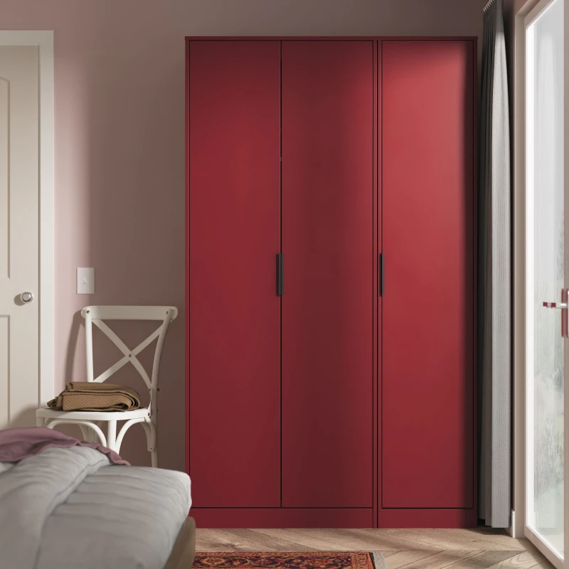 Image of Havana Ready Assembled 3 Door Wardrobe in Red Matt - Welcome Furniture TJ Hughes 5056812212365