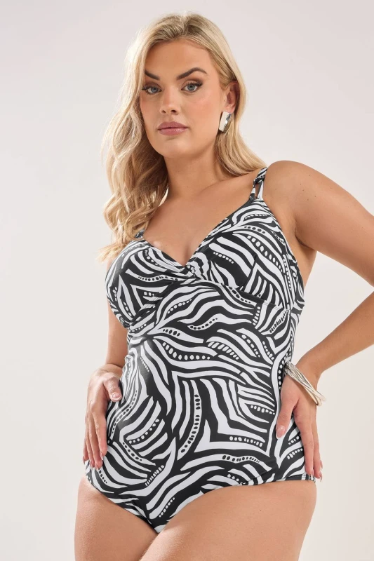 Image of Yours Womens Geometric Print Swimsuit Size: 28 Multicolor Female 28